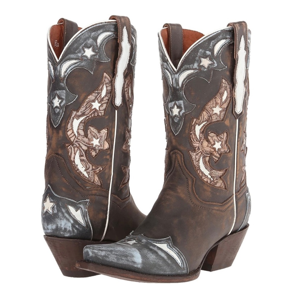 Dan Post Copper Queen Leather Cowboy Cowgirl Western Mid Calf Boot Size 6